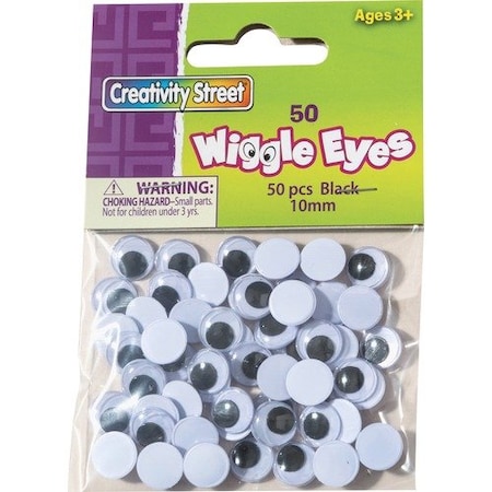 Pacon Wiggle Eyes, Round, 10mm, Black/White PAC344102